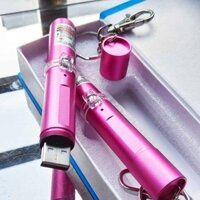 Đèn Laze Laser Tia Đỏ Móc Khóa Sạc USB Vỏ Hồng
