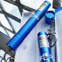 Đèn Laze Laser Tia Xanh Lá Móc Khóa Sạc Trực Tiếp USB Vỏ Xanh Dài 10cm