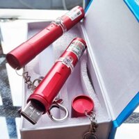 Đèn Laze Laser Tia Xanh Lá Móc Khóa Sạc Trực Tiếp USB Vỏ Đỏ Dài 10cm