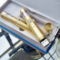 Đèn Laze Laser Tia Xanh Móc Khóa Sạc Trực Tiếp USB Vỏ Vàng