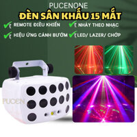 Đèn lazer sân khấu 15 mắt tích hợp Lazer Chớp LED dành cho phòng hát karaoke sân khấu phòng bar PUCENONE