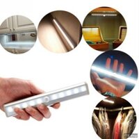 Đèn LED 10 bóng không dây Dán tủ, Dán tường cảm ứng hồng ngoại - dùng Pin AAA