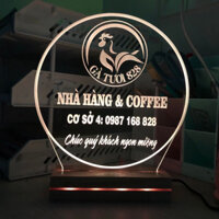 Đèn led 3d khắc logo shop tên thương hiệu