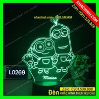 Đèn Led 3D MINION - 16 màu - điều khiển từ xa – Qùa Tặng Độc Đáo, Trang Trí,Để Bàn,Phòng Ngủ, Thiết Kế Khắc theo yêu cầu