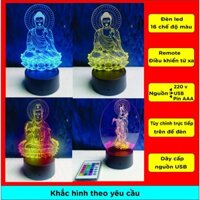 Đèn led 3d Phật, đèn thờ phật.