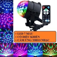Đèn led 7 màu vũ trường nháy chớp theo nhạc-Đèn led xoay trang trí 7 màu cảm ứng theo nhạc