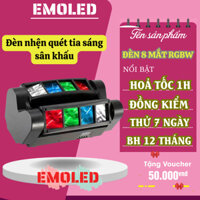 Đèn LED 8 mắt nhện điều khiển bằng giọng nói thanh đèn sân khấu ktv đèn flash 8 chùm đèn laser di chuyển đầu ánh sáng.