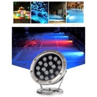 Đèn led âm nước 18w dạng đế hắt - điện áp 12/24V an toàn chiếu sáng đài phun nhạc nước, hồ cá Koi
