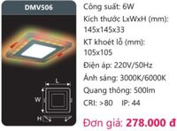 ĐÈN LED ÂM TRẦN 6W ĐỔI MÀU DUHAL DMV506