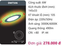 ĐÈN LED ÂM TRẦN 6W ĐỔI MÀU DUHAL DMT506