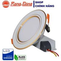 Đèn LED âm trần 7W Rạng Đông, khoét lỗ 90, vỏ nhôm đúc - Viền vàng viền bạc - AT10L 907W S,Sáng trắng 6500K