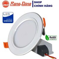 Đèn LED âm trần 9W Rạng Đông, khoét lỗ 110, vỏ nhôm đúc - Viền vàng viền bạc - AT10L 1109W G,Sáng vàng 3000K