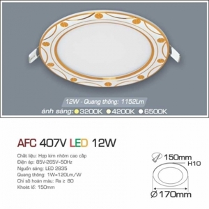 Đèn led âm trần Anfaco AFC 407V - 12W