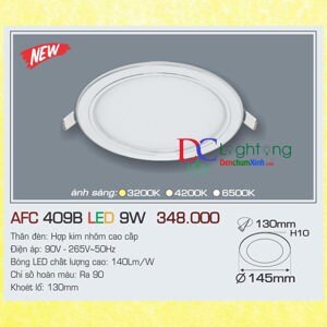 Đèn led âm trần Anfaco AFC 409B - 9W