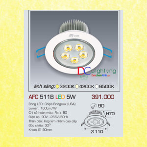 Đèn led âm trần Anfaco AFC 511B - 5W