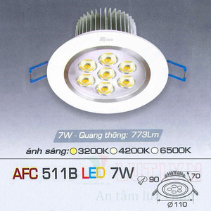 Đèn led âm trần Anfaco AFC 511B - 7W