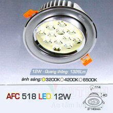 Đèn led âm trần Anfaco AFC-518-12W