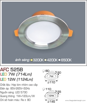 Đèn led âm trần Anfaco AFC 525B - 7W
