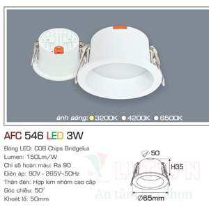 Đèn led âm trần Anfaco AFC 608 - 9W