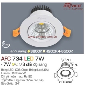 Đèn led âm trần Anfaco AFC 734 - 7W