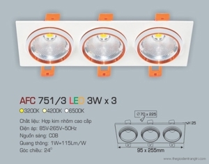 Đèn led âm trần Anfaco AFC 751/3 - 3W