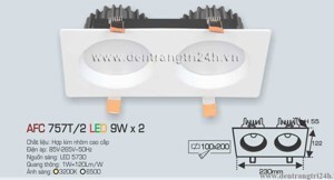 Đèn led âm trần Anfaco AFC 757T/2 - 9W
