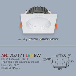 Đèn led âm trần Anfaco AFC 757T/2 - 9W