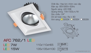 Đèn led âm trần Anfaco AFC 762/1 - 15W