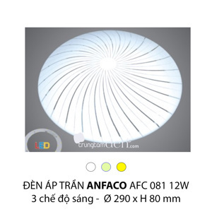 Đèn led âm trần Anfaco AFC 081 - 12W,  3CĐ