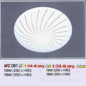 Đèn led âm trần Anfaco AFC 081 - 12W,  3CĐ