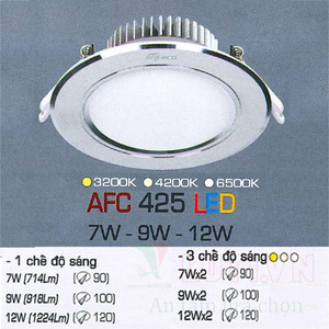 Đèn led âm trần Anfaco AFC 425 - 9W, 1CĐ