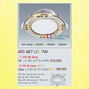 Đèn led âm trần Anfaco AFC 427 - 7W, 1CĐ