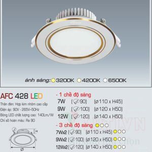 Đèn led âm trần Anfaco AFC 428 - 9W, 1CĐ