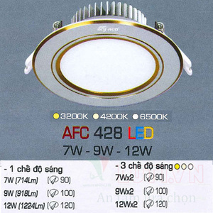 Đèn led âm trần Anfaco AFC 428 - 7W, 3CĐ