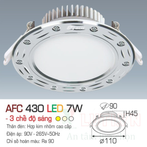 Đèn led âm trần Anfaco AFC-430 - 7W, 3CĐ