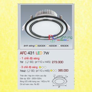 Đèn led âm trần Anfaco AFC-431 - 7W, 3CĐ