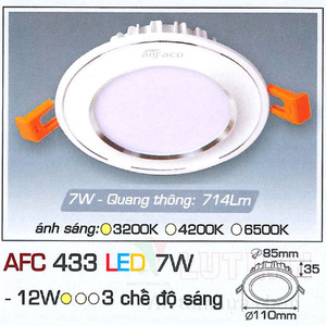 Đèn led âm trần Anfaco AFC-433 - 7W, 3CĐ