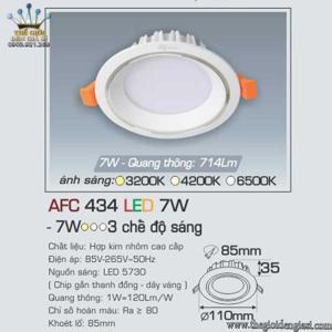 Đèn led âm trần Anfaco AFC-434 - 7W, 1CĐ
