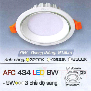 Đèn led âm trần Anfaco AFC-434 - 9W, 1CĐ