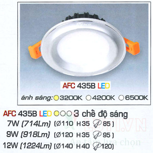 Đèn led âm trần Anfaco AFC-435B - 7W, 3CĐ