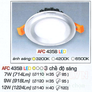 Đèn led âm trần Anfaco AFC-435B - 12W, 1CĐ