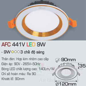 Đèn led âm trần Anfaco AFC-441V - 9W, 3CĐ