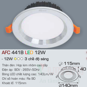 Đèn led âm trần Anfaco AFC-441B - 12W, 1CĐ