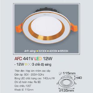 Đèn led âm trần Anfaco AFC-441V - 12W, 1CĐ
