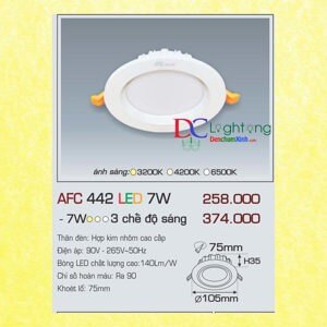 Đèn led âm trần Anfaco AFC-442 - 7W, 1CĐ