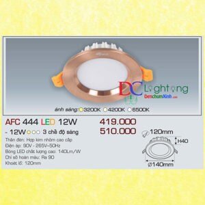 Đèn led âm trần Anfaco AFC-444 - 12W, 1CĐ