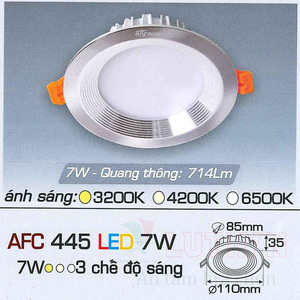 Đèn led âm trần Anfaco AFC-445 - 7W, 1CĐ