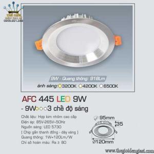 Đèn led âm trần Anfaco AFC-445 - 9W, 1CĐ