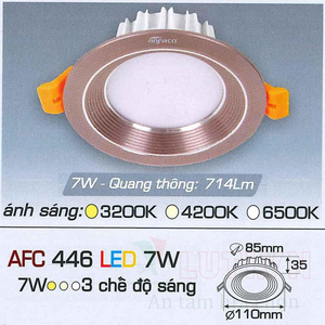 Đèn led âm trần Anfaco AFC-446 - 7W, 1CĐ