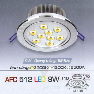 Đèn led âm trần Anfaco AFC-512 - 9W